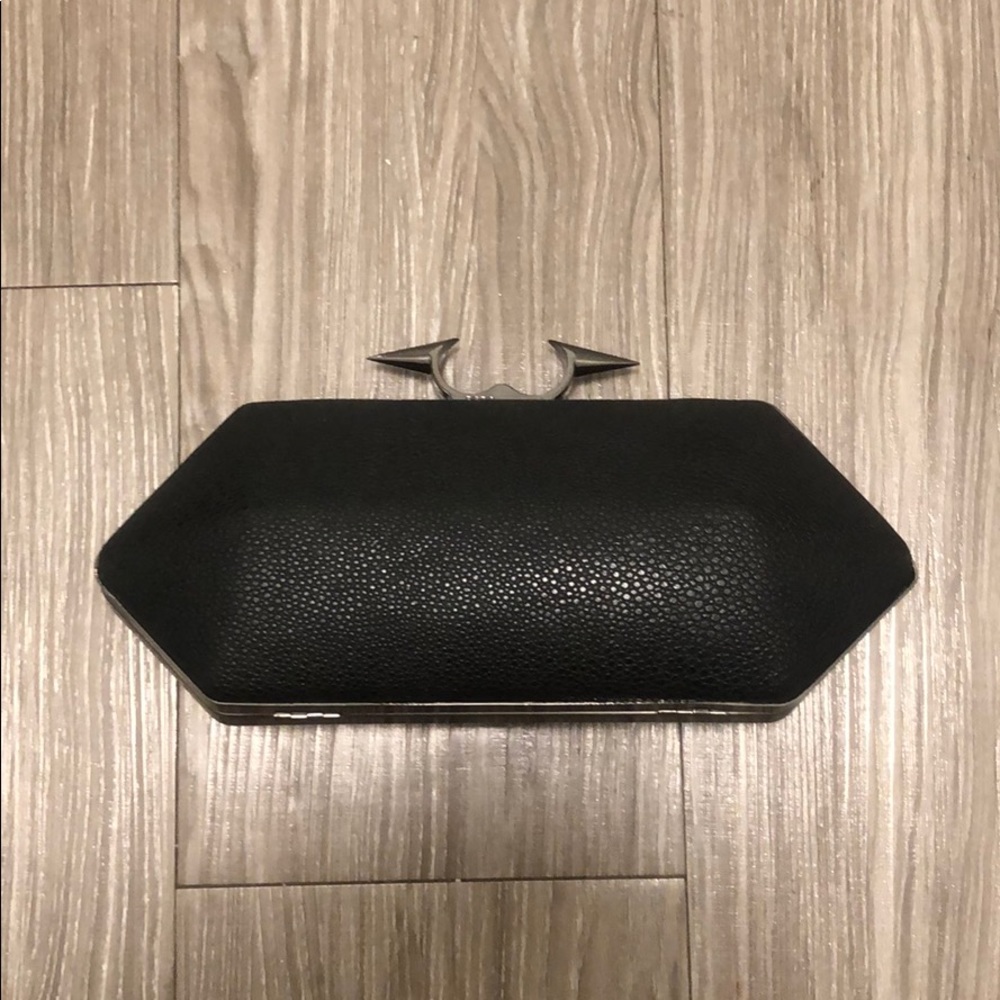 BCBGeneration black leather clutch